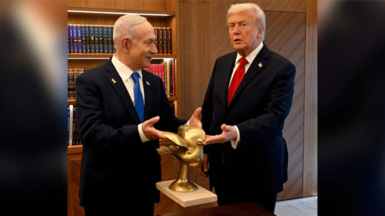 Netanyahu Gifts Golden Peace Dove to Trump as Gaza Ceasefire Takes Hold