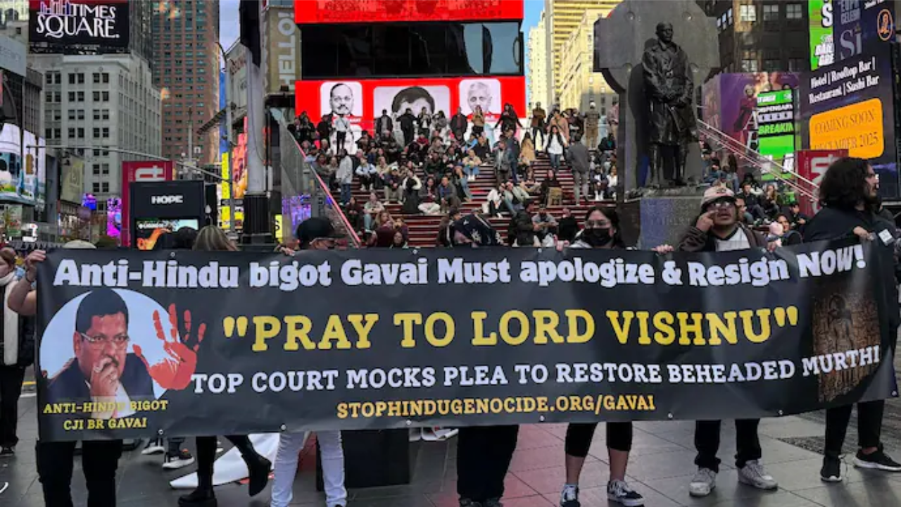 Hindu Diaspora Protests CJI's Remarks at Times Square