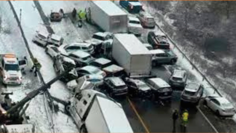 Highway 11 Reopens Following Dramatic 30-Vehicle Pileup