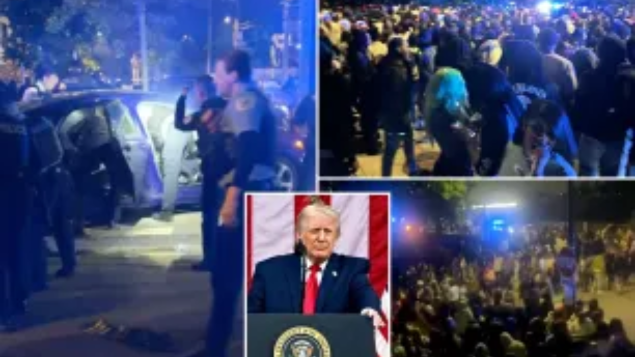 Five Chicago police officers hospitalized after an 18-year-old allegedly plows a sedan into them during a massive "teen takeover" over Memorial Day weekend.