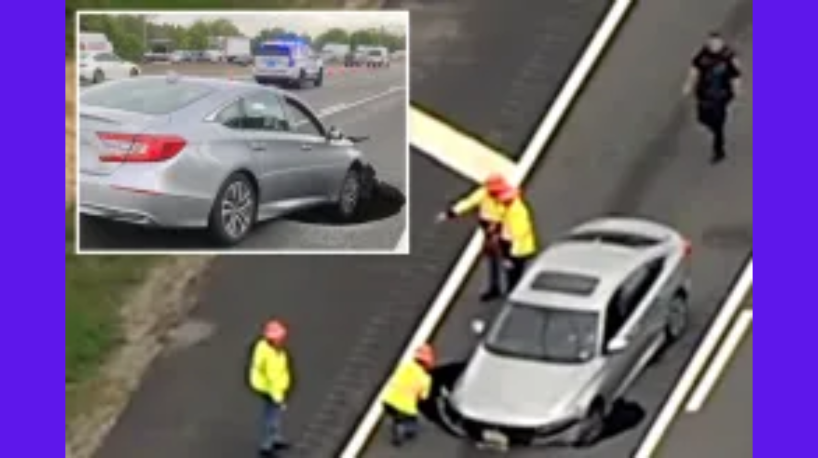 10-Foot Sinkhole Swallows Car